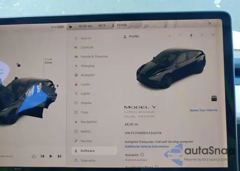 2020 Tesla Model Y Long Range Dual Motor All-Wheel Drive z USA, uszkodzony, nr VIN 5YJYGDEE1LF043178